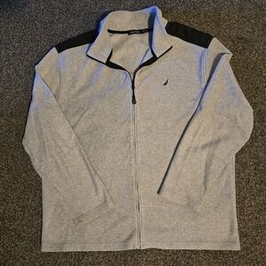 Men's NAUTICA 1/4 Zip Gray FLeece Size XXL (2XL)